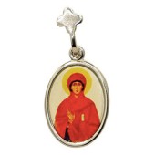 Подвеска серебряная святая Анна цветная, арт. 41058