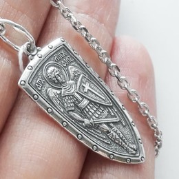 Серебряная подвеска нательная икона Михаил Архистратиг 41404