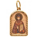 Золотая подвеска иконка святой Дионисий, Денис