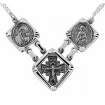 Серебряная подвеска на цепочке, иконки Казанская Ангел Хранитель
