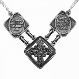Православное украшение из серебра женщине девушке на цепочке 42125