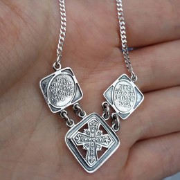 Православное украшение из серебра женщине девушке на цепочке 42125