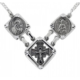 Православное украшение из серебра женщине девушке на цепочке 42125