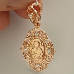 Подвеска Матрона Московская с позолотой молитва 44462