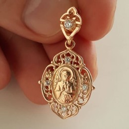 Подвеска Матрона Московская с позолотой молитва 44462