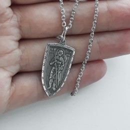 Серебряная икона мужская подвеска Георгий Победоносец 45779