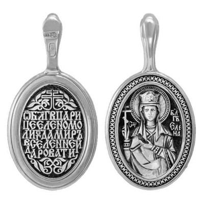Серебряная подвеска икона Елена святая 49868