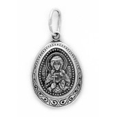 Серебряная подвеска иконка святая Любовь с почернением