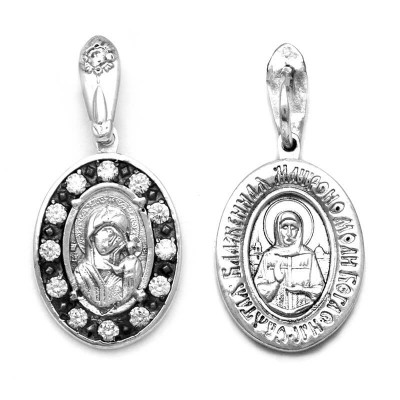 Нательная иконка из серебра Казанская Матрона 52762