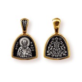 Серебряная нательная иконка Николай Чудотворец