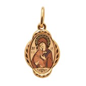 Серебряная подвеска Богородицы Владимирская, арт 38713