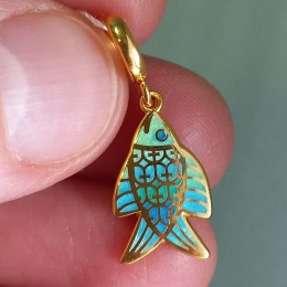 Шарм подвеска православный Рыбка с эмалью 16340