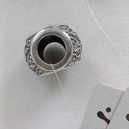 Серебряный шарм на браслет подвеска "Хризма" с молитвой 341832