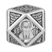 Подвеска шарм святой Анатолий с молитвой из серебра, арт. 31604