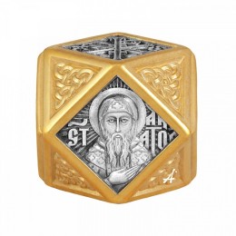 Подвеска шарм святой Анатолий с молитвой из серебра 31605