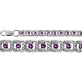 Серебряный браслет с фианитами Арабский бисмарк, арт. 15004