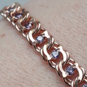 Серебряный браслет с фианитами Арабский Бисмарк позолота