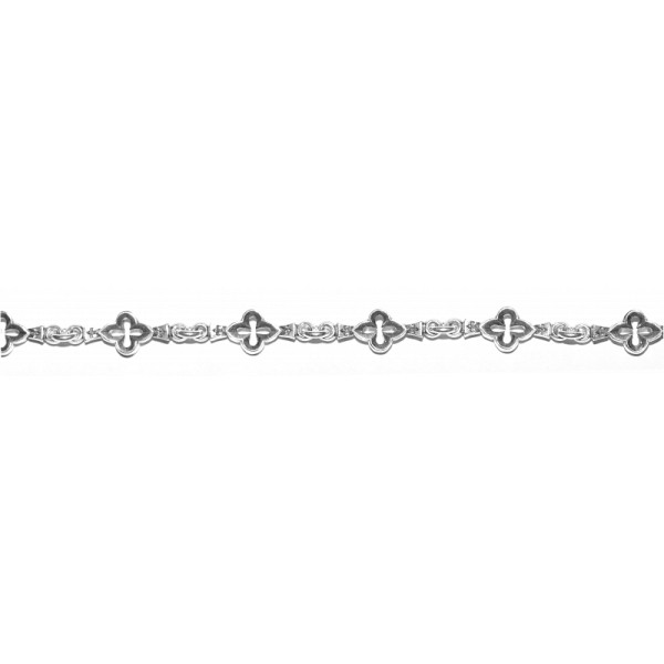 Серебряный браслет женский с крестиками и чернением, арт. 39545