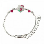 Детский серебряный браслет hello kitty Китти (длина 12,5 см) с удлинителем, арт. 41030