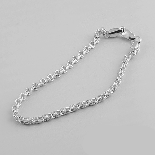 Серебряный браслет на руку ручного плетения Ручеёк 40365