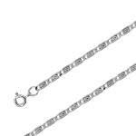 Серебряная цепочка родированная плетение Улитка 1,6 мм