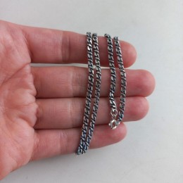 Серебряная цепочка Панцирная, Восьмерка граненая 3 мм 16047