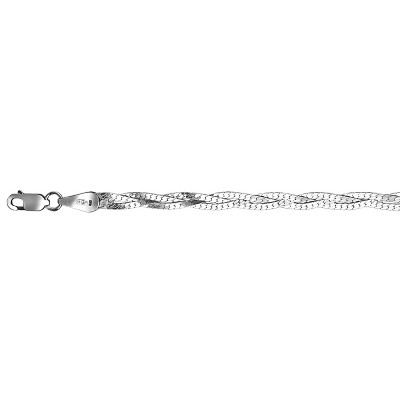 Серебряная цепочка плетение Косичка Париджана 18191