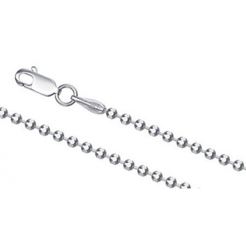 Серебряная цепочка шарики ширина 2 мм покрытие родий 18557