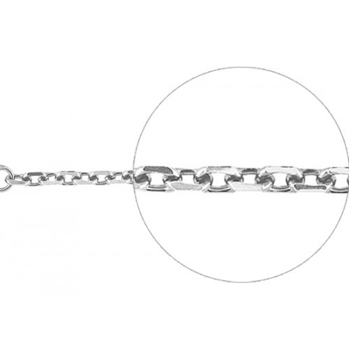 Якорная цепочка серебряная тонкая родированная 18827