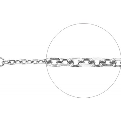 Серебряная цепочка якорная с родием ширина 1.65 мм 19015