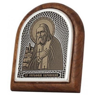 Настольная икона Серафим Саровский серебро 16930