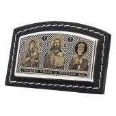Автомобильная икона в машину триптих серебро