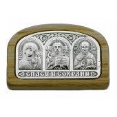Икона в машину триптих серебро
