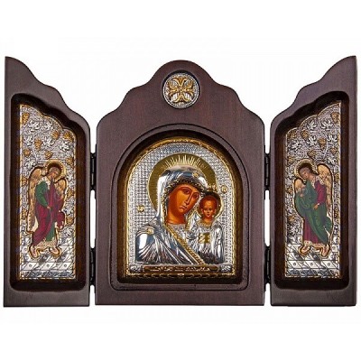 Икона складень тройной Казанская Ангелы 18715