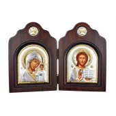 Икона складень двойной Казанская Спаситель
