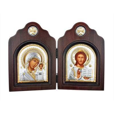 Икона складень двойной Казанская Спаситель 45351