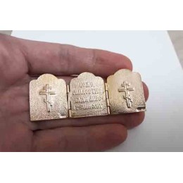 Икона серебряная складень трехстворчатый с позолотой 45978
