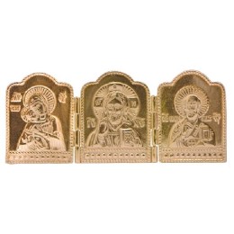 Икона серебряная складень трехстворчатый с позолотой 45978