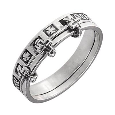 Серебряное кольцо православное День и ночь 39846
