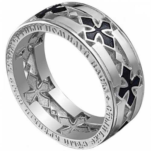 Мужское кольцо с эмалью 24 размер 10149