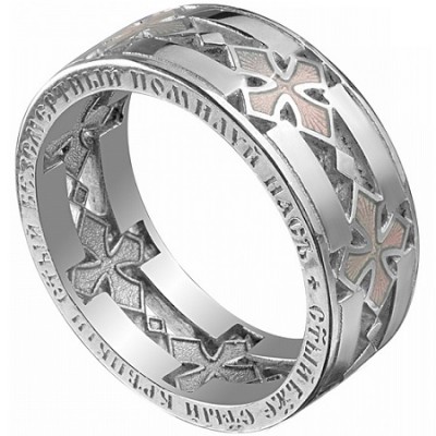 Мужское кольцо с эмалью 10151