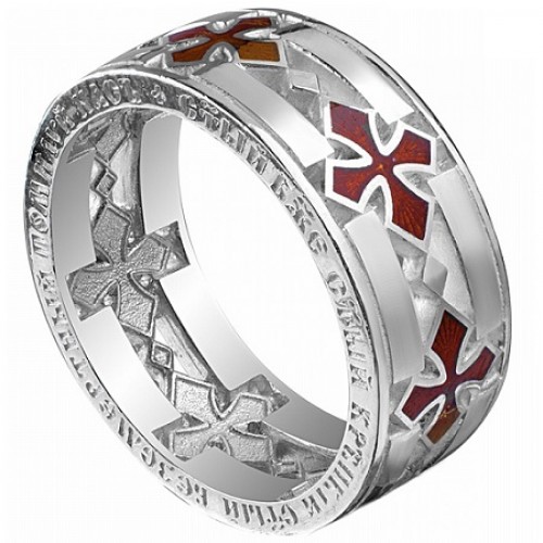 Мужское кольцо с эмалью 18,5 размер 10153