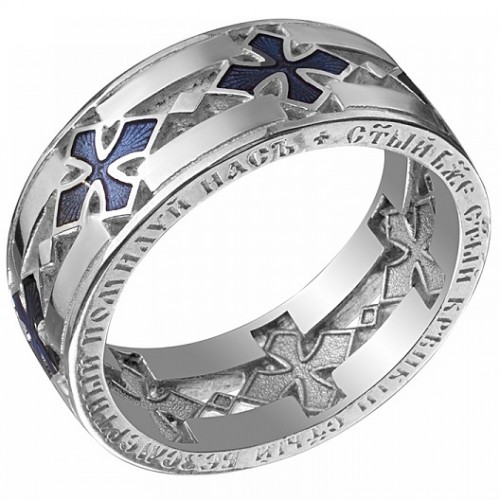 Мужское кольцо с эмалью 22,5 размер 10157