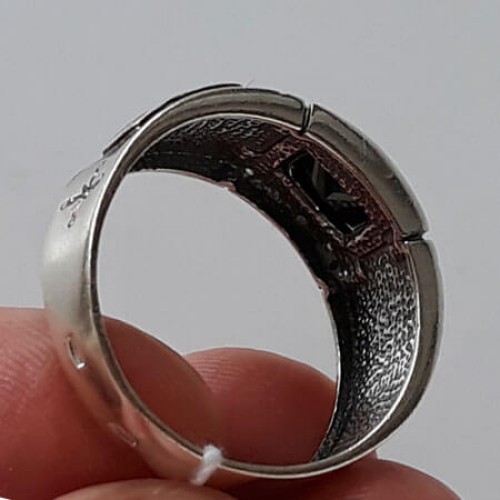 Мужское кольцо серебряное оникс православное