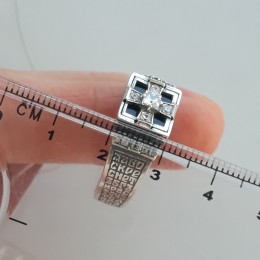 Серебряная печатка мужская с черным камнем 16530