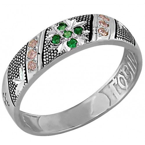 Серебряное кольцо православное 17188