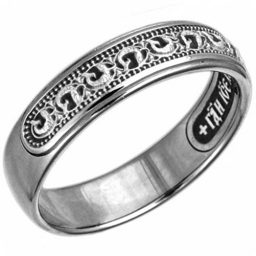 Православное кольцо Рыбки шириной 5 мм Иисусова молитва 17212