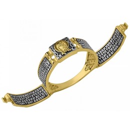 Кольцо позолоченное охранное с молитвой Отче наш 17336