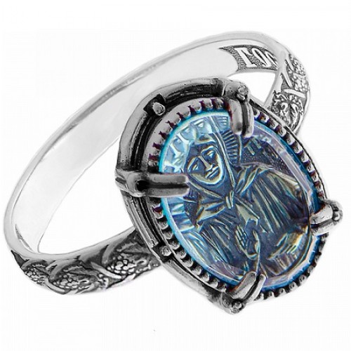 Серебряное кольцо Спаси и сохрани святая Матрона 17354
