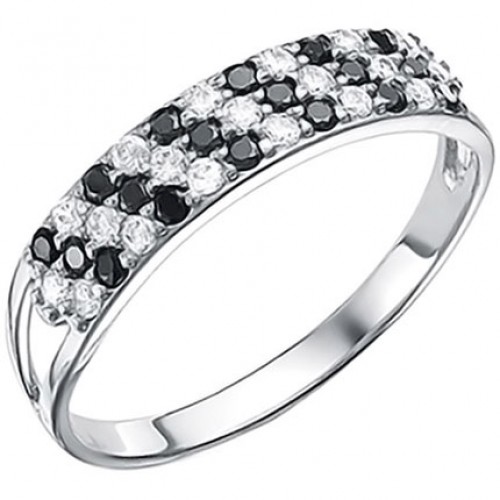 Серебряное женское кольцо с фианитами 17570